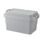 Durable and simple gray TRUNK CARGO 50L plastic storage box with clip lock handles and tie-down strap guides
